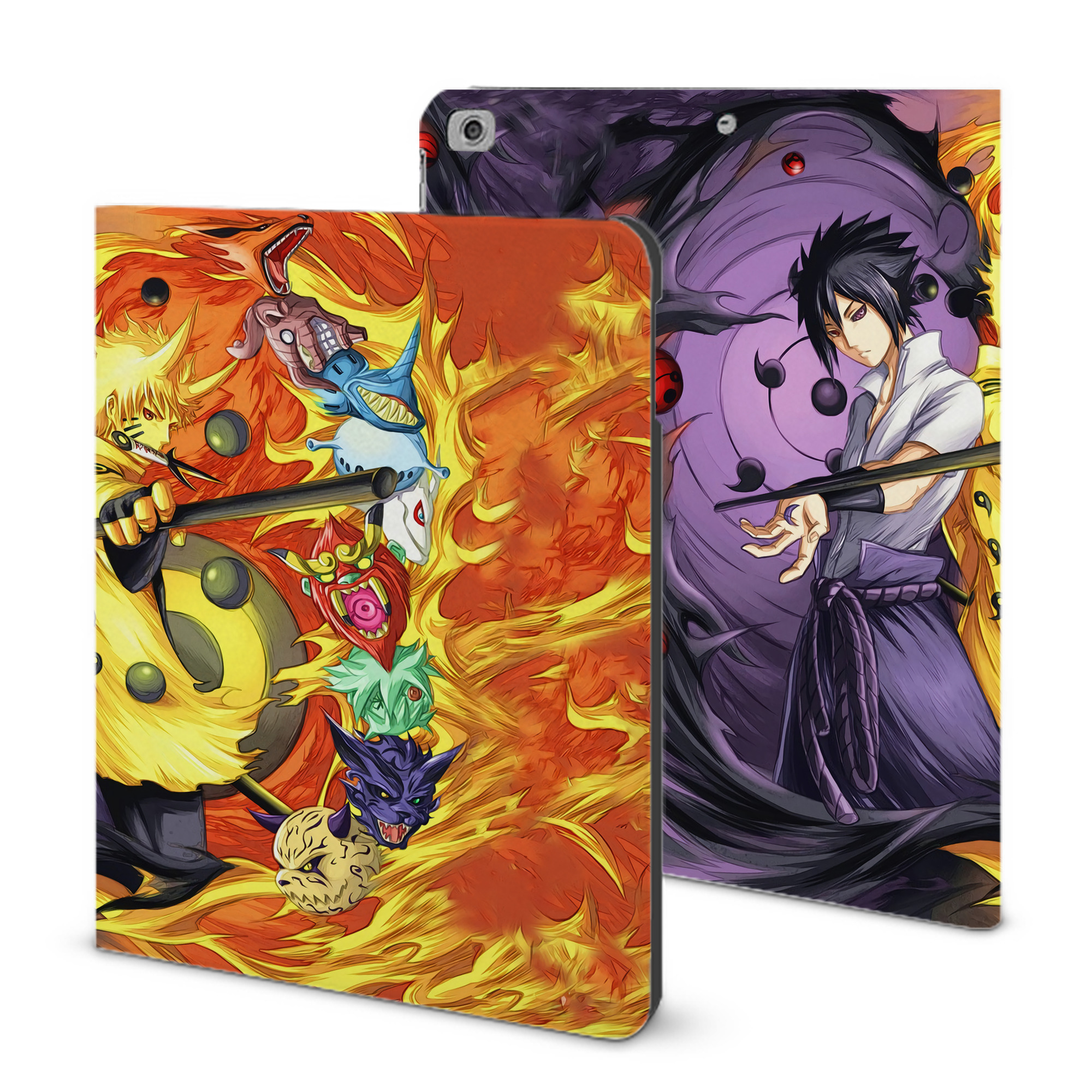 （画像用） NARUTO -ナルト- NARUTO -ナルト- 疾風伝 IPad ケース ブック型 PUレザー TPU 耐衝撃 軽量 薄型 ペン収納なし 全面保護 IPad 各モデル対応